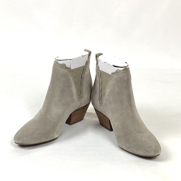 New Sole Society Candrah Cow Split Suede Leather Ankle Bootie , Mushroom 7 - Picture 4 of 10
